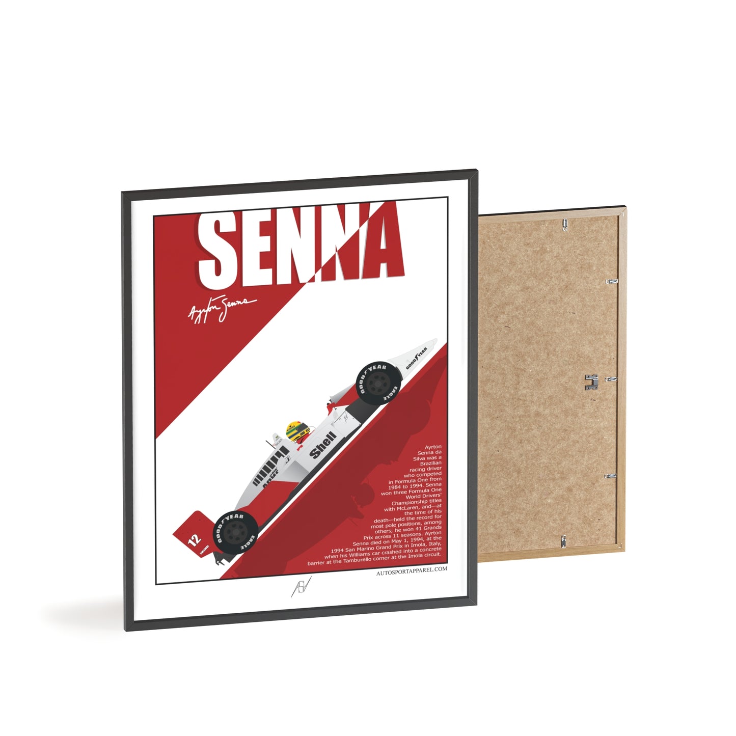 Ayrton Senna McLaren MP4/4 Framed Poster