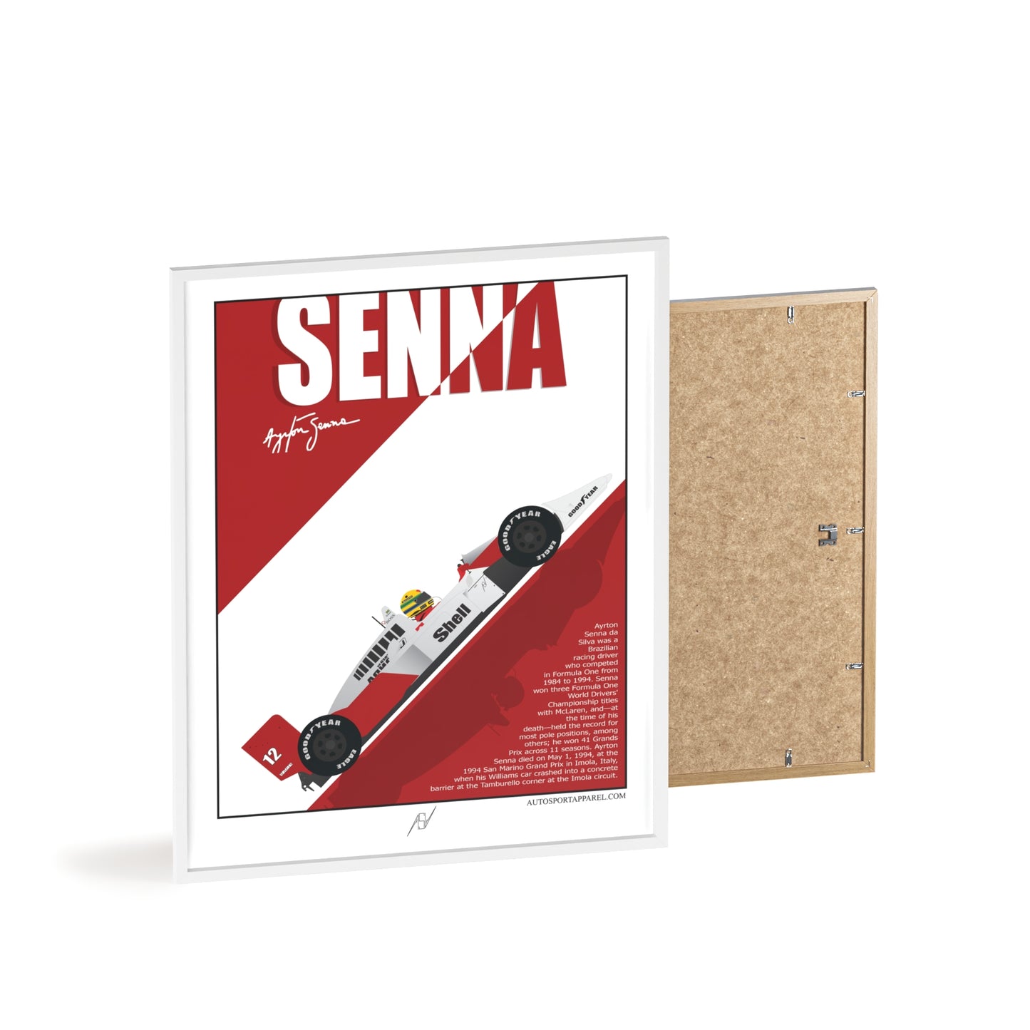 Ayrton Senna McLaren MP4/4 Framed Poster