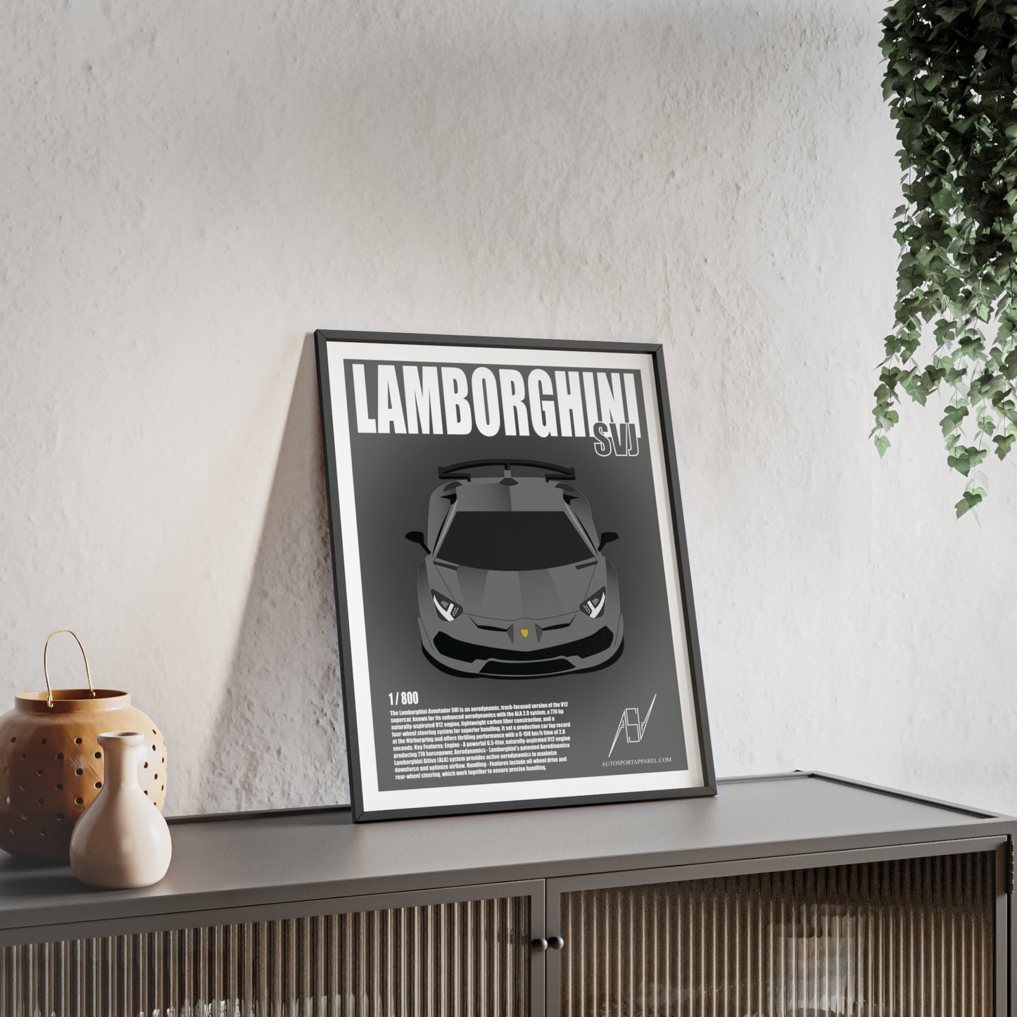 Lamborghini Aventador SVJ Framed Poster