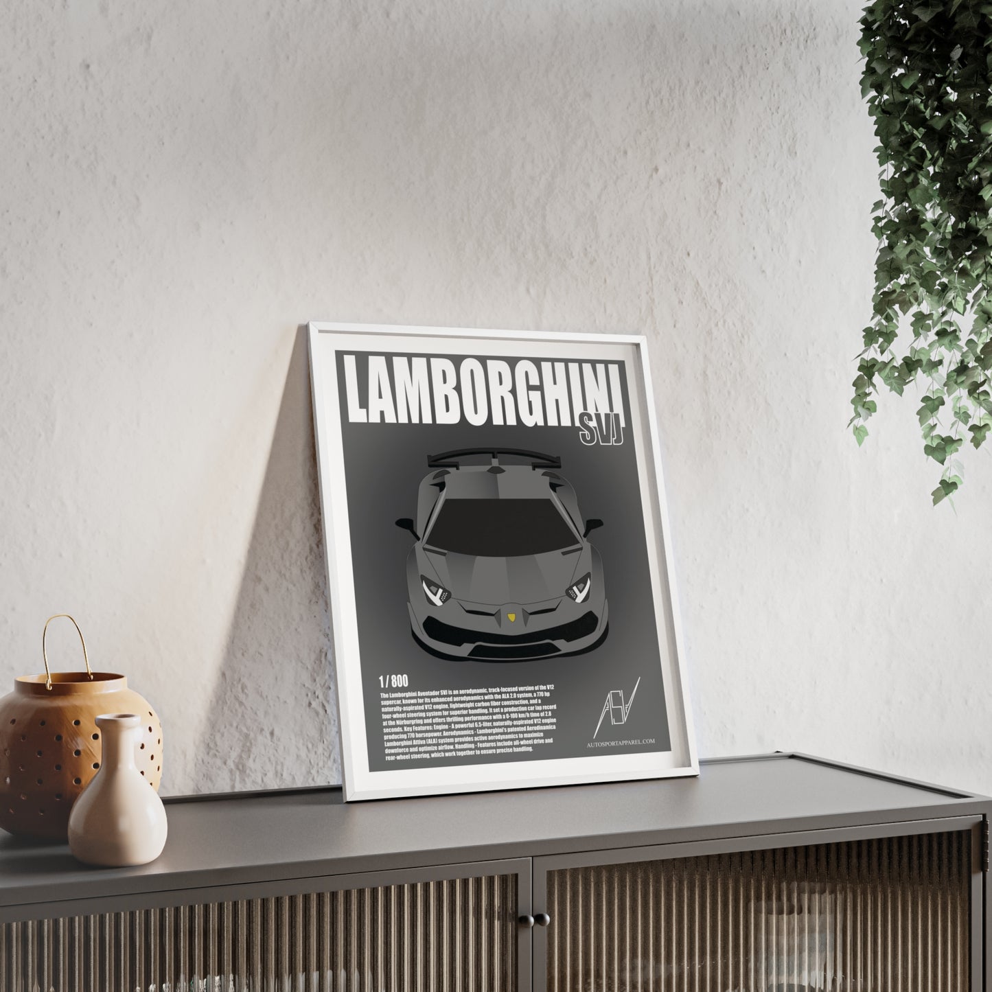 Lamborghini Aventador SVJ Framed Poster
