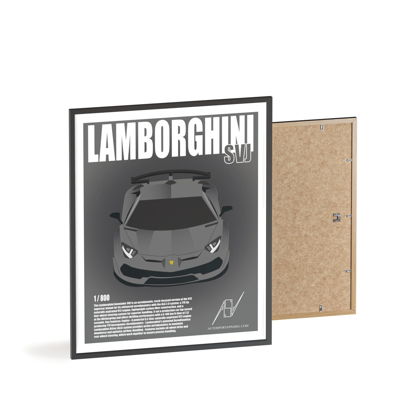 Lamborghini Aventador SVJ Framed Poster
