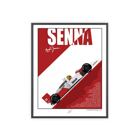 Ayrton Senna McLaren MP4/4 Framed Poster